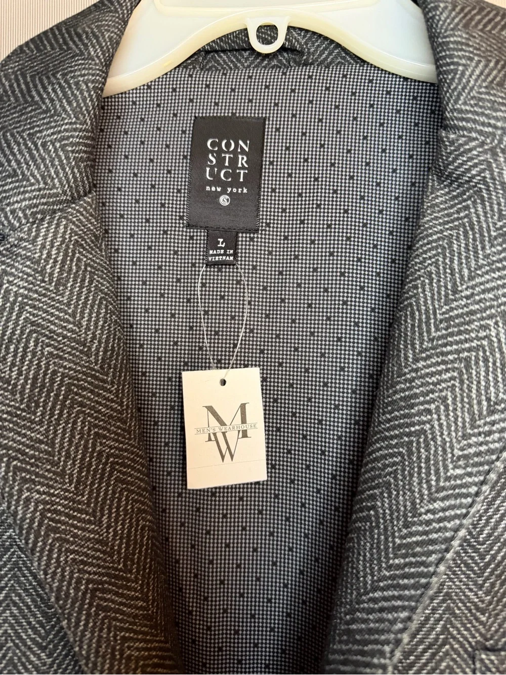 N/A gray herringbone